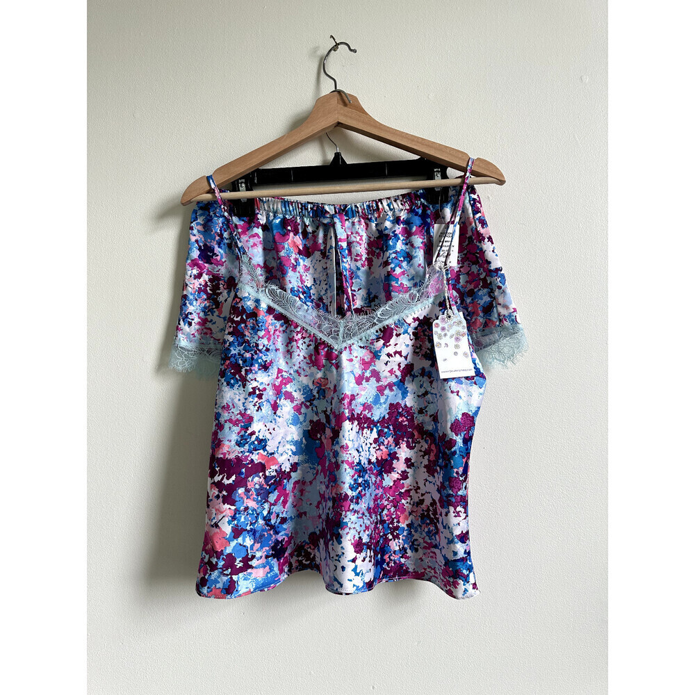 In Bloom by Jonquil Aqua & Purple Short Pajama Set Women's Size S